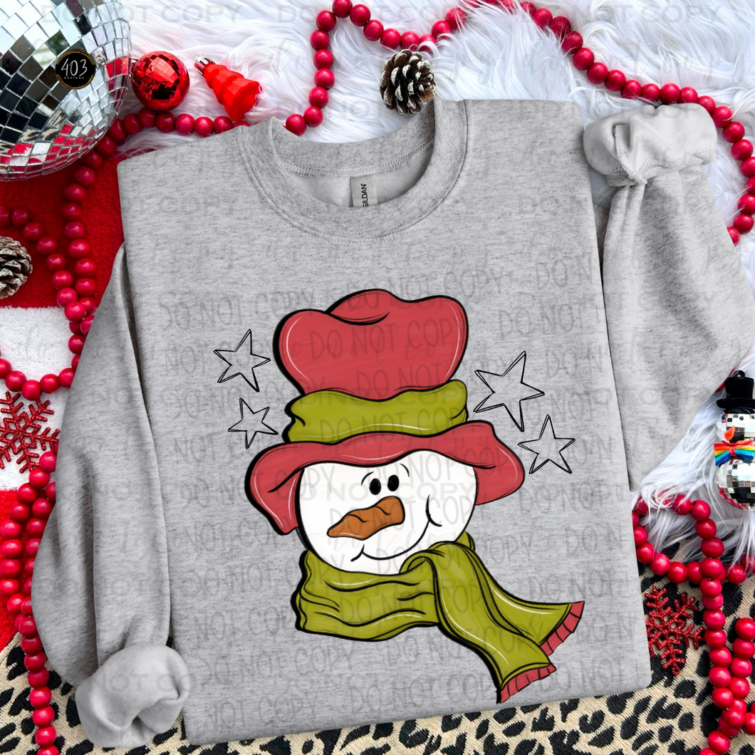 Christmas Whimsical Snowman DTF Transfer