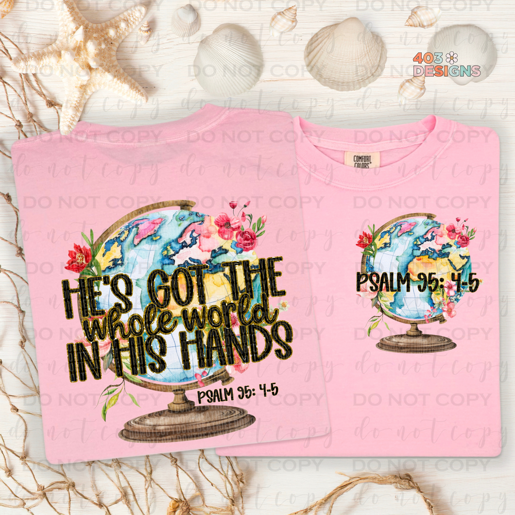 Whole World In His Hands Set DTF Transfer