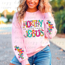 Load image into Gallery viewer, Worthy Is Your Name Jesus DTF Transfer
