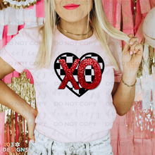 Load image into Gallery viewer, XO Checkered Heart T-Shirt
