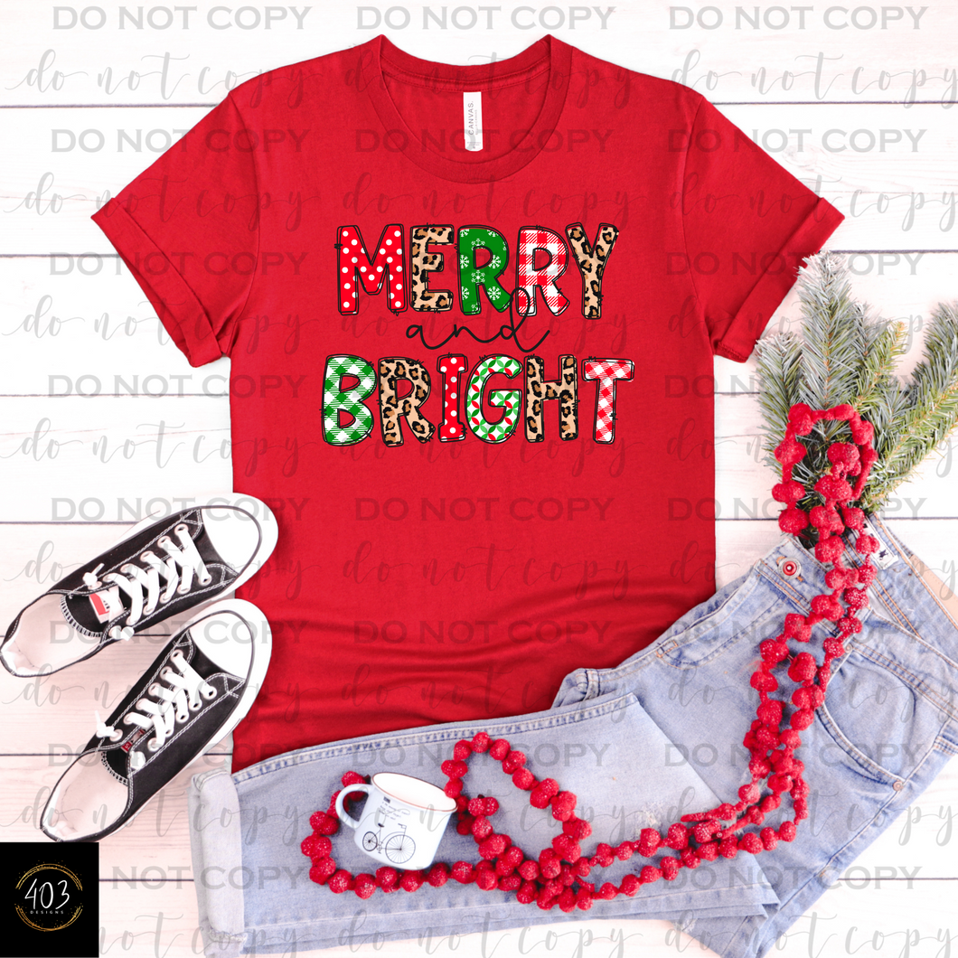 Merry and Bright- DTF Transfer