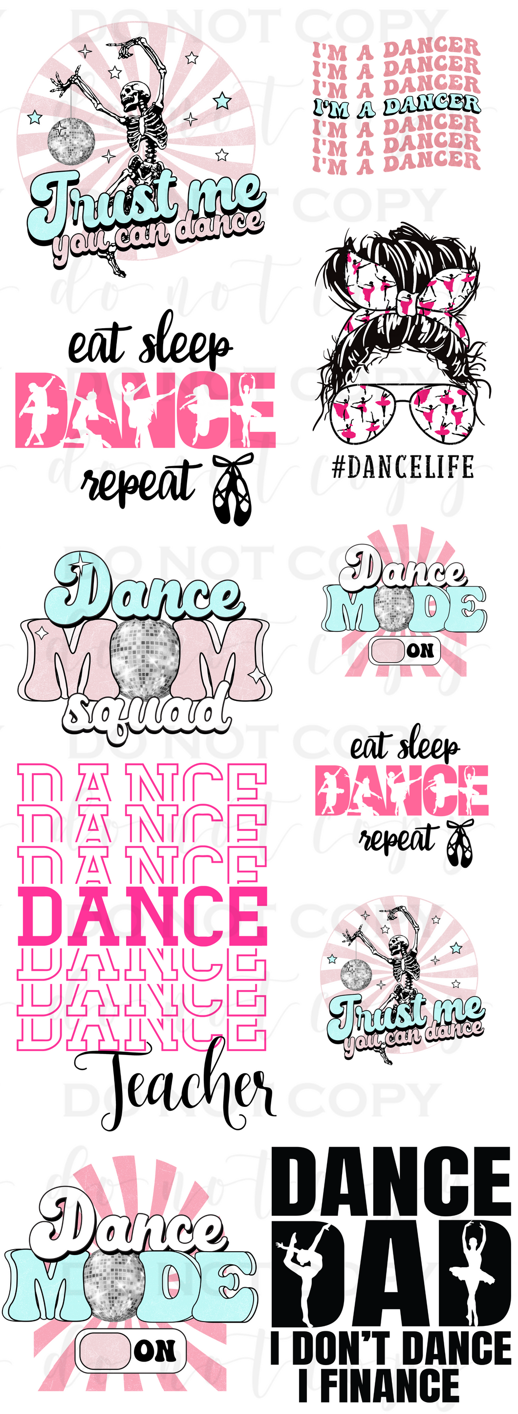 Dance Pre-Made Gang Sheet