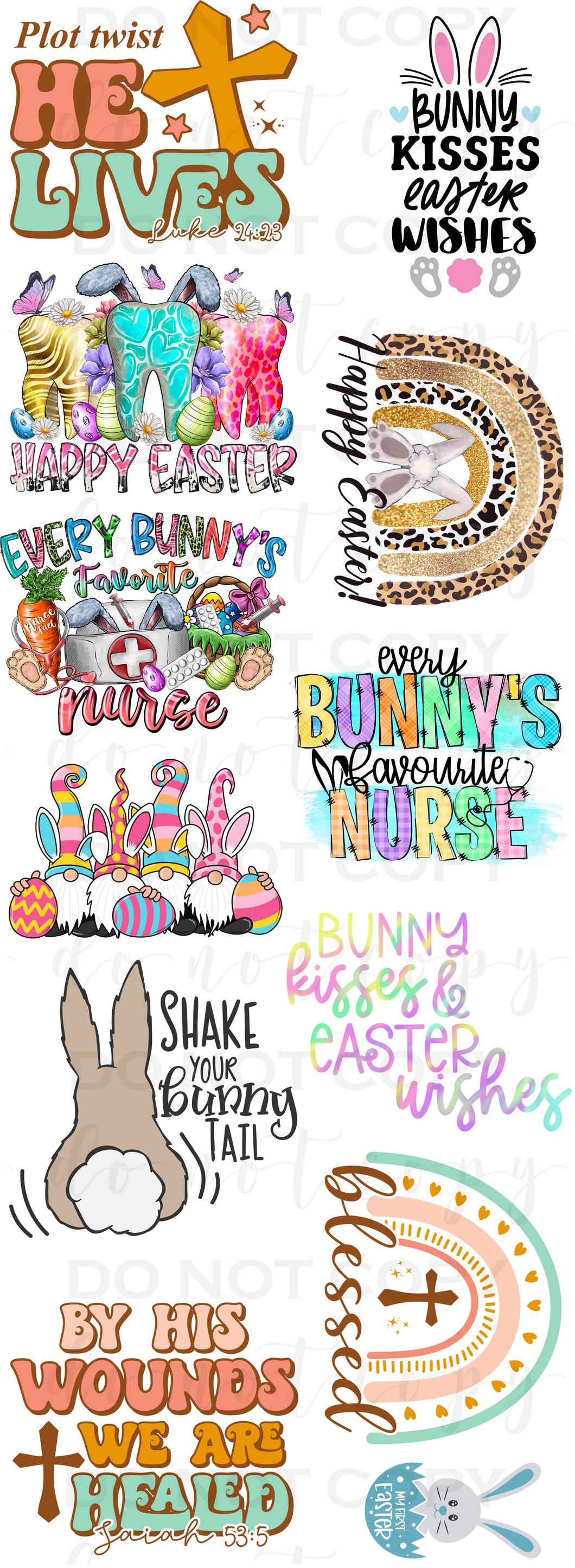 Easter #1 Pre Made Gang Sheet