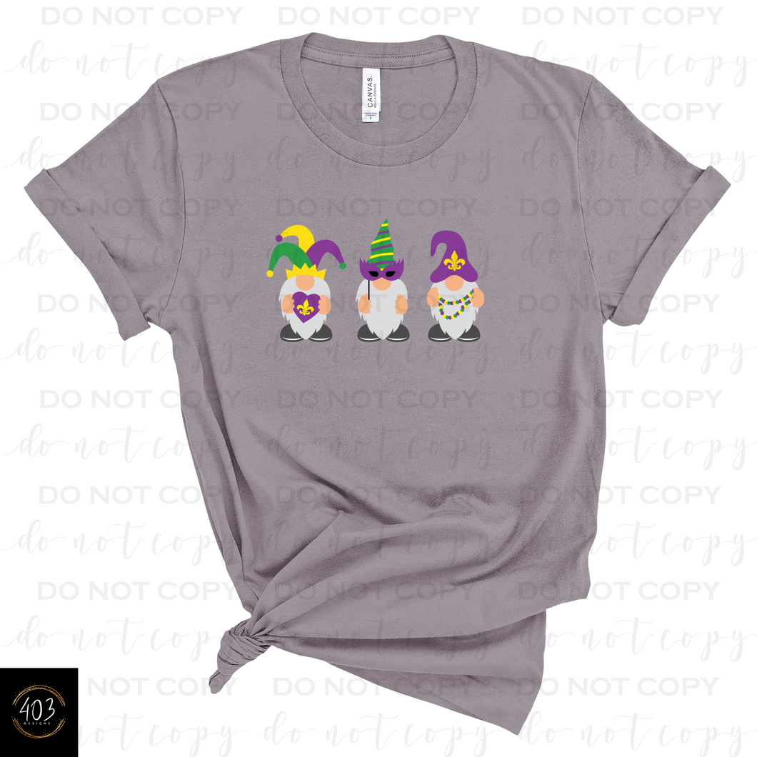 Mardi Gras Gnomes- DTF Transfer