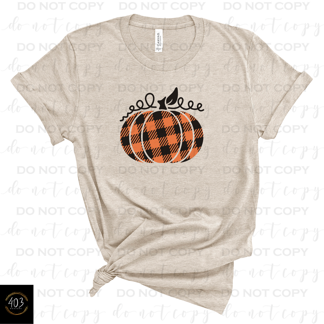 Plaid Pumpkin- DTF Transfer