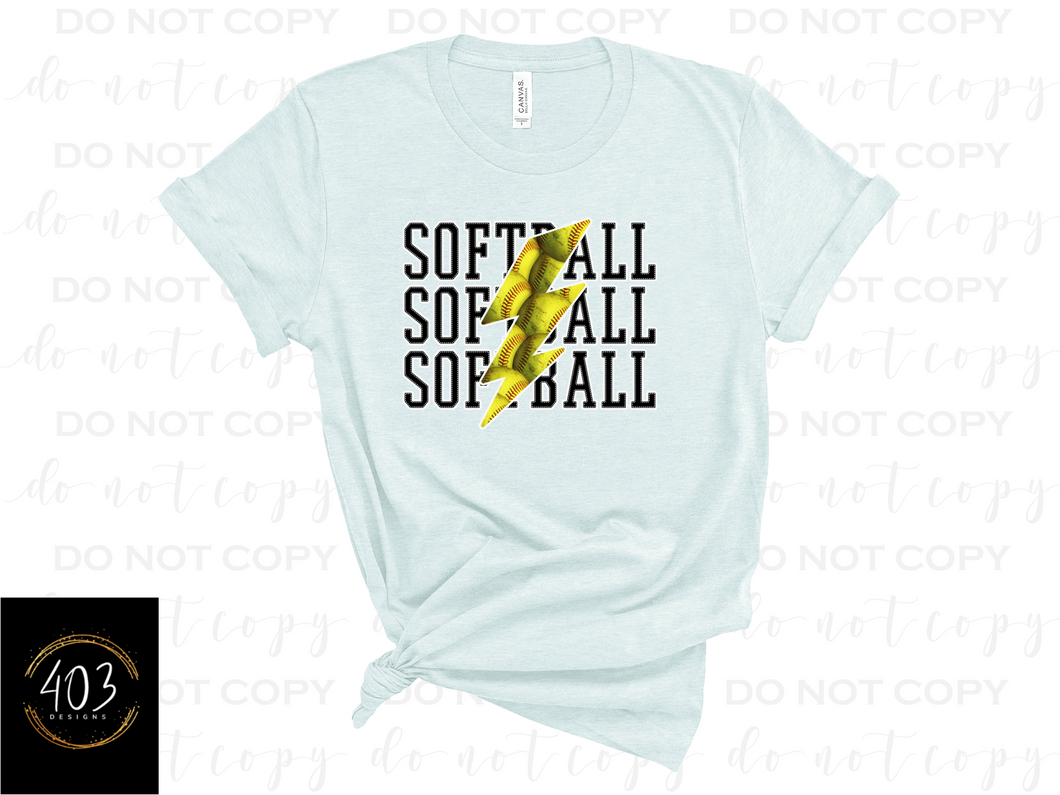 Softball Stacked - DTF Transfer