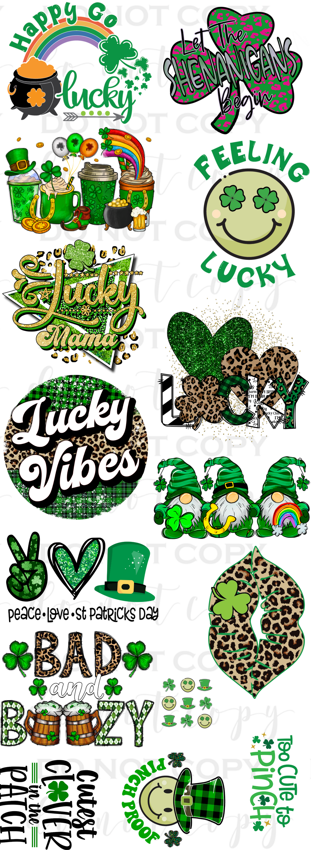 St. Patrick's Day #2 Pre Made Gang Sheet