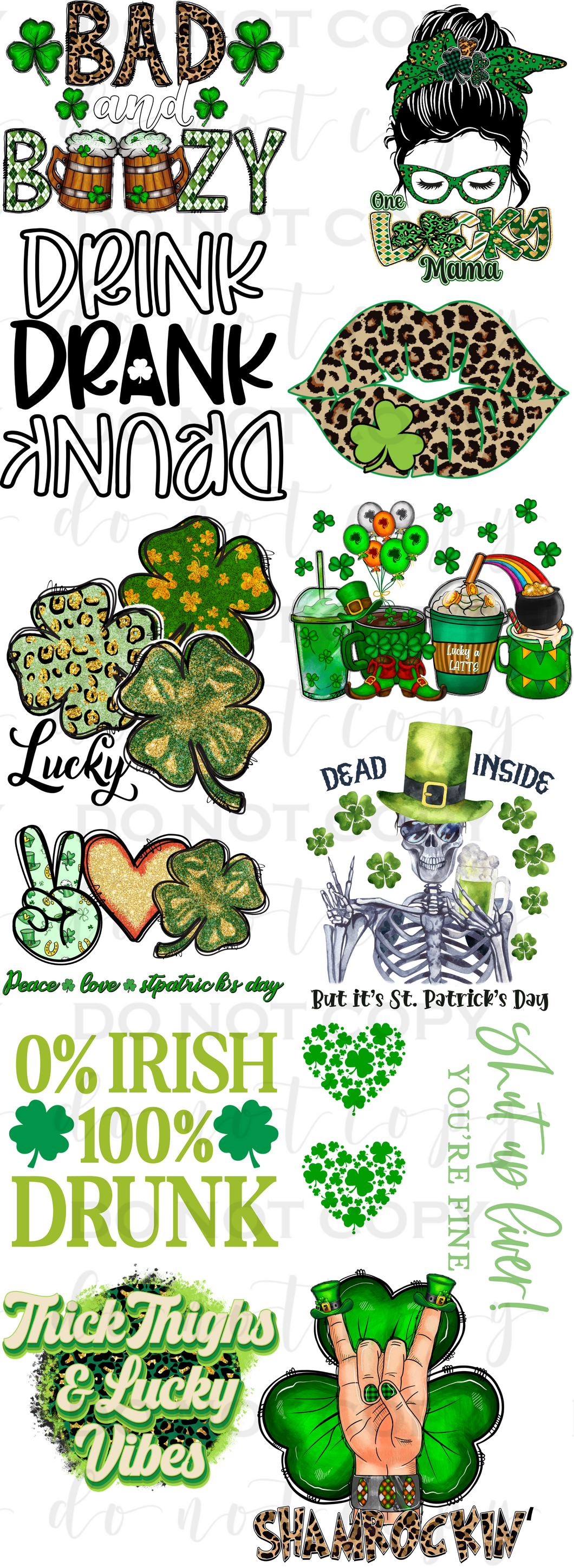 St. Patrick's Day #1 Pre Made gang Sheet